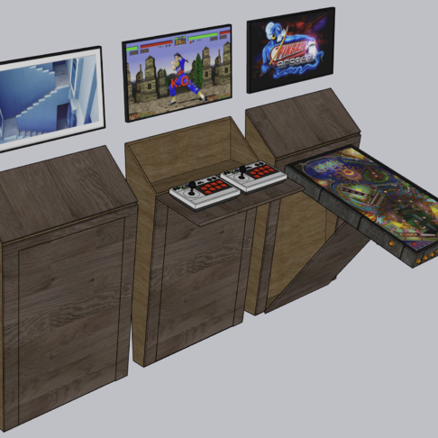 Arkad och flipperkabinett