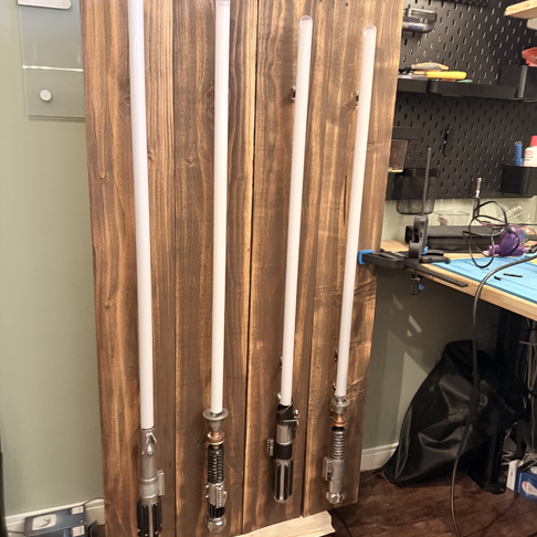 The lightsabers are done